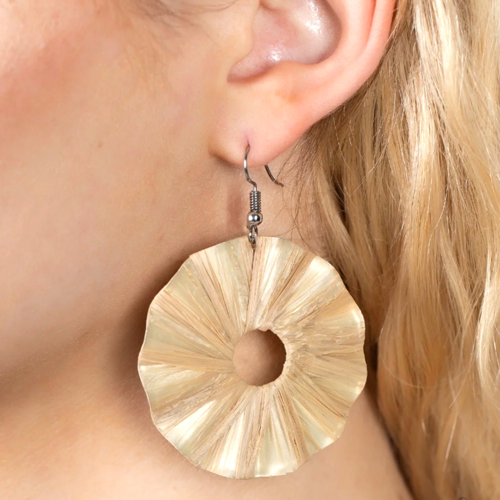 Paparazzi ~ Fan the Breeze - Tan Earrings